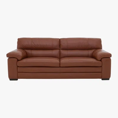 Furniture Village Cozee 3 Seater Leather Sofa - Brown- World of Leather