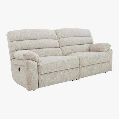Furniture Village Comfort Story - Page 3 Seater Fabric Manual Recliner Sofa - Beige
