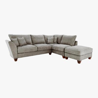 Furniture Village Tangier Classic Back Fabric Corner Sofa - Grey