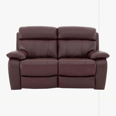 Furniture Village Moreno 2 Seater Leather Manual Recliner Sofa - Red- World of Leather
