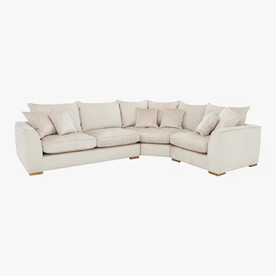 Furniture Village Lush Classic Back Fabric Corner Sofa - Cream