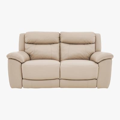 Furniture Village World of Leather - Bounce 2 Seater Leather Manual Recliner Sofa - Beige