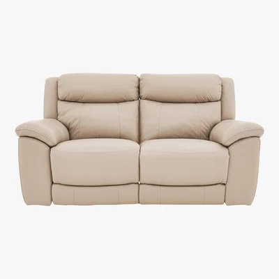 Furniture Village World of Leather - Bounce 2 Seater Leather Manual Recliner Sofa - Beige