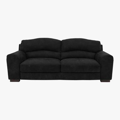 Furniture Village Castella 3 Seater Leather Sofa - Black - By Furniture Village