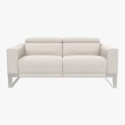 Furniture Village Nicoletti - Azione 2.5 Seater Leather Sofa with Ratchet Headrest - White