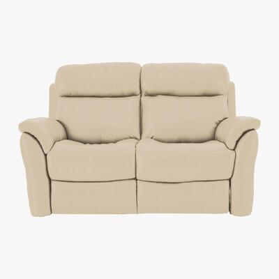 Furniture Village Relax Station Revive 2 Seater Leather Sofa - Beige- World of Leather