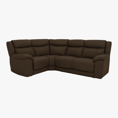 Furniture Village Bounce Compact Leather Corner Sofa - Brown- World of Leather