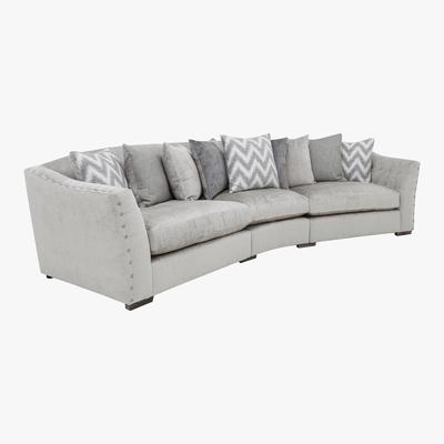 Furniture Village Devine Curved Pillow Back Fabric Sofa - By Furniture Village