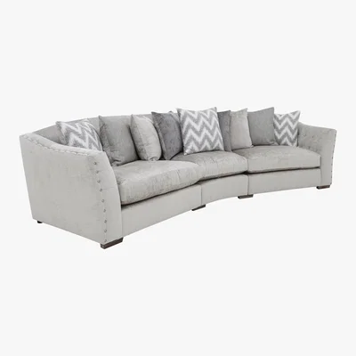 Furniture Village Devine Curved Pillow Back Fabric Sofa - By Furniture Village