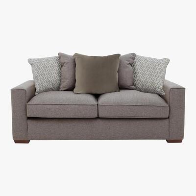 Furniture Village Comfi 3 Seater Pillow Back Fabric Sofa - Grey