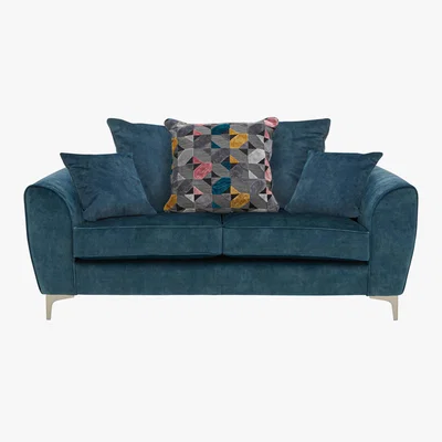 Furniture Village Isla 2 Seater Fabric Pillow Back Sofa - Blue