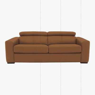 Furniture Village Infinity 3 Seater Leather Sofa - Brown- World of Leather