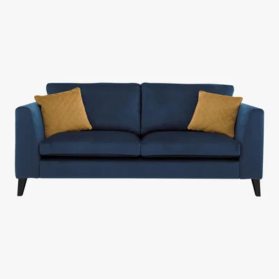 Furniture Village Jewels 3 Seater Fabric Sofa - Blue - By Furniture Village