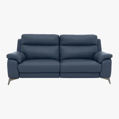 Furniture Village Missouri 3 Seater Leather Power Recliner Sofa - Blue- World of Leather