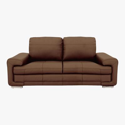 Furniture Village Gamma 3 Seater Leather Sofa - Brown