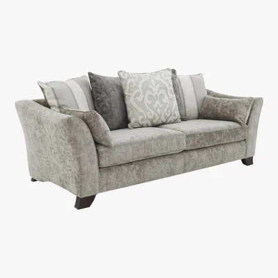Furniture Village Annalise II 4 Seater Pillow Back Fabric Sofa - Brown - By Furniture Village