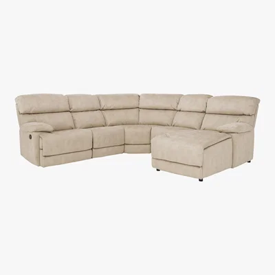 Furniture Village Cupola Fabric Recliner Corner Sofa - Beige - By Furniture Village
