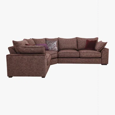 Furniture Village Collins and Hayes - Jarvis Fabric Corner Sofa with Piping - Red