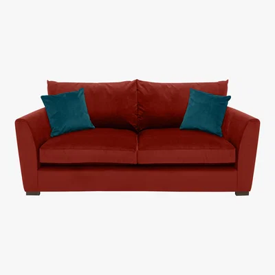Furniture Village Icon 4 Seater Fabric Sofa - Red