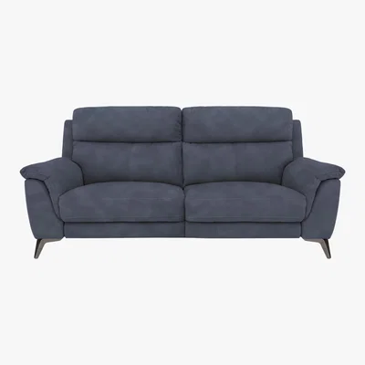 Furniture Village Contempo 3 Seater Fabric Power Recliner Sofa - Blue - By Furniture Village