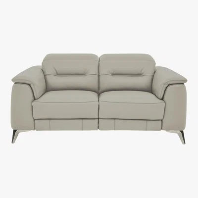 Furniture Village Sanza 2 Seater Leather Sofa - Grey- World of Leather