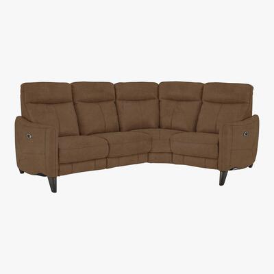 Furniture Village Compact Collection Petit Fabric Corner Sofa - Brown