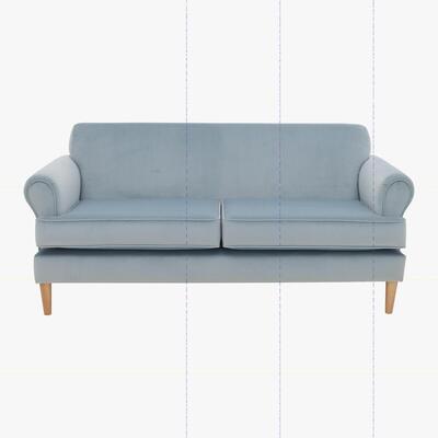 Furniture Village King Street 3 Seater Fabric Sofa - Blue