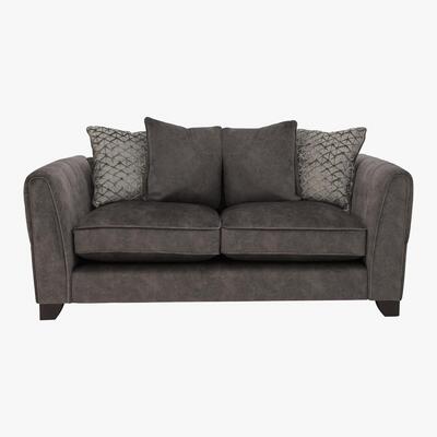 Furniture Village Ariana 2 Seater Pillow Back Fabric Sofa - Grey
