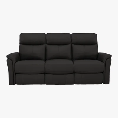 Furniture Village World of Leather - Compact Collection Piccolo 3 Seater Recliner Sofa - Black