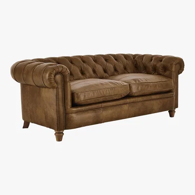 Furniture Village Alexander and James - New England Newport 3 Seater Leather Sofa - Brown