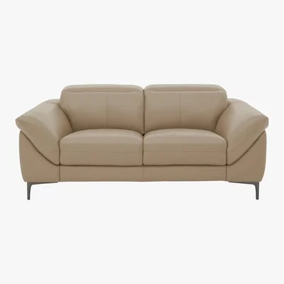 Furniture Village Galaxy 2 Seater Power Sofa with Power Headrests - Mink- World of Leather