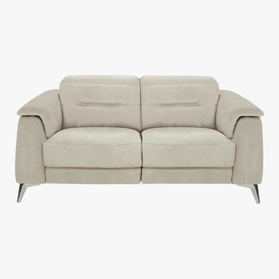 Furniture Village Sanza 2 Seater Fabric Power Recliner Sofa with Power Headrests - Beige - By Furniture Village