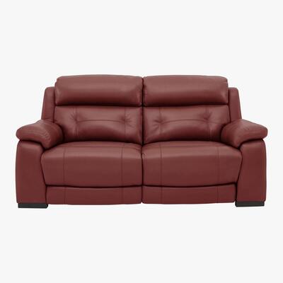 Furniture Village Ease 2 Seater Leather Recliner Sofa - Red