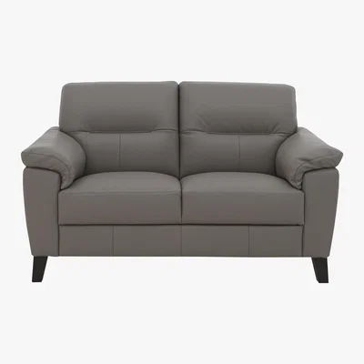 Furniture Village Serento Leather 2 Seater Sofa - Grey