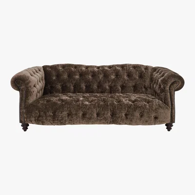 Furniture Village Tetrad - Southwood 3 Seater Velvet Sofa - Brown