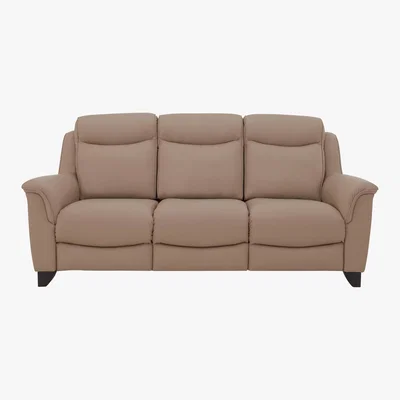 Furniture Village Parker Knoll - Manhattan 3 Seater Leather Sofa - Mink