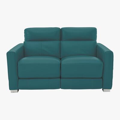 Furniture Village Vesper 2 Seater Leather Power Sofa with Power Headrests - Blue- World of Leather