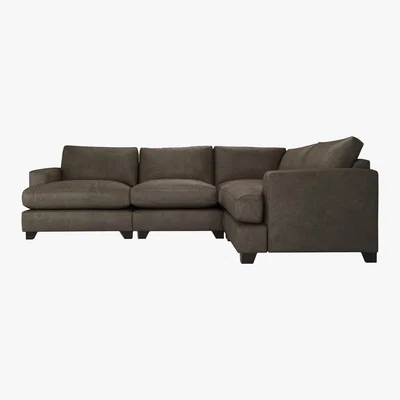 Furniture Village The Lounge Co. - Lorrie Small Leather Corner Sofa - Grey