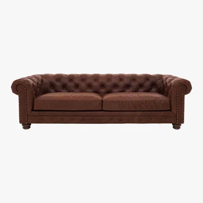 Furniture Village Alexander and James - Camden Collection Brixton 4 Seater Leather Sofa - Brown