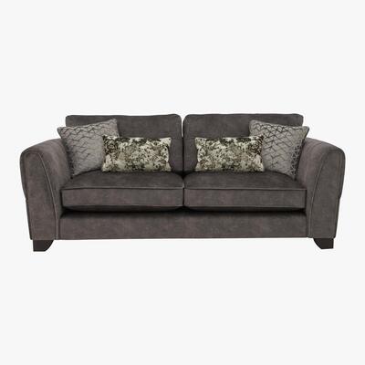 Furniture Village Ariana 4 Seater Classic Back Fabric Sofa - Grey