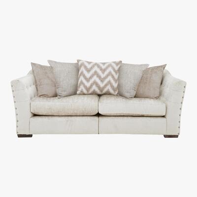 Furniture Village Devine 3 Seater Pillow Back Fabric Sofa
