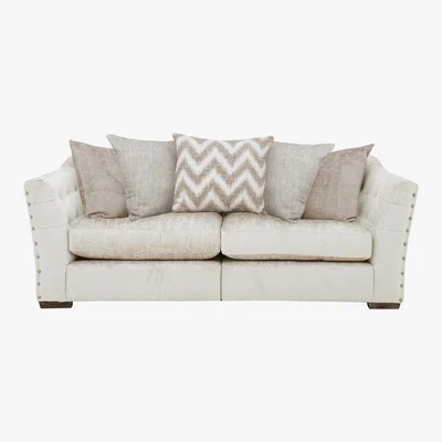 Furniture Village Devine 3 Seater Pillow Back Fabric Sofa