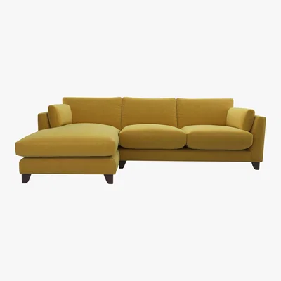 Furniture Village The Lounge Co. - Peyton 3 Seater Fabric Chaise End Sofa - Yellow