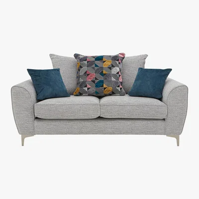 Furniture Village Isla 2 Seater Fabric Pillow Back Sofa - Grey