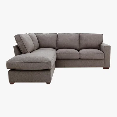 Furniture Village Comfi Fabric Classic Back Corner Sofa with Chaise End Sofa Bed - Grey