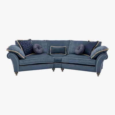 Furniture Village Duresta - Princeton Fabric Wedge  Corner Sofa - Blue
