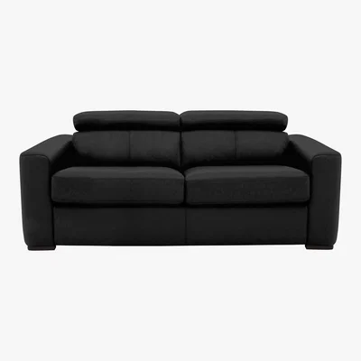Furniture Village Infinity 2 Seater Leather Sofa - Black- World of Leather