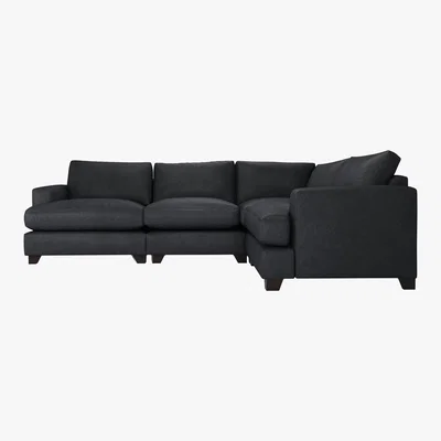 Furniture Village The Lounge Co. - Lorrie Small Leather Corner Sofa - Black