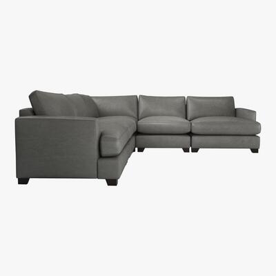Furniture Village The Lounge Co. - Lorrie Large Leather Corner Sofa - Grey
