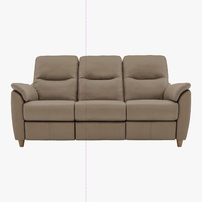 Furniture Village G Plan - Spencer 3 Seater Leather Power Recliner Sofa - Beige
